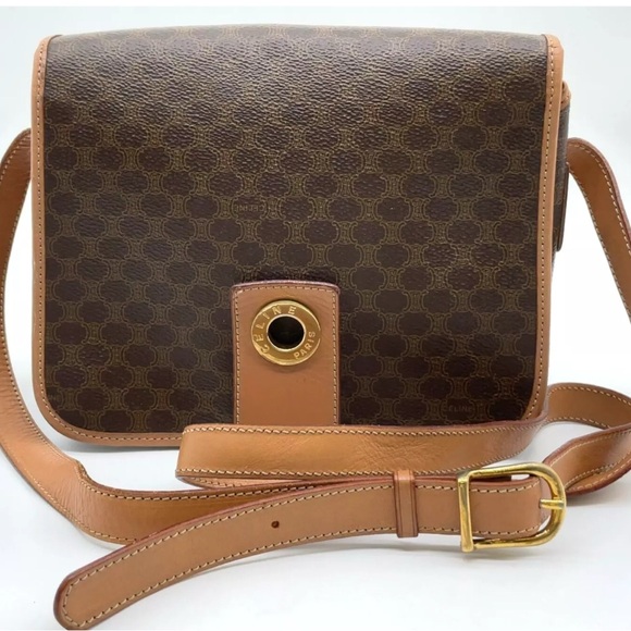 Celine Brown and Tan Shoulder Bag - Picture 1 of 16
